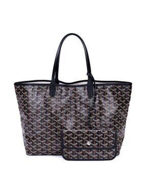Goyard St Louis Black Din Canvas Shoulder Bag